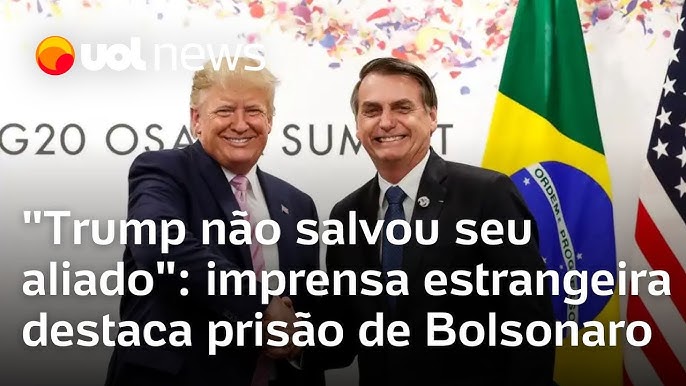 Imagens de capas de jornais estrangeiros sobre a prisão de Bolsonaro