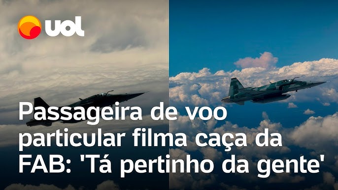 Aeronave particular sendo observada por caça da Força Aérea Brasileira