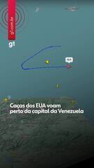 Representação de voos circulares de caças americanos próximos a Caracas