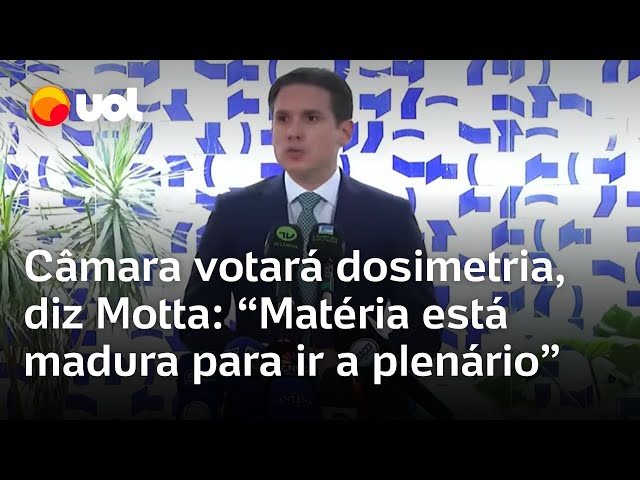 Hugo Motta em pronunciamento sobre o projeto de dosimetria