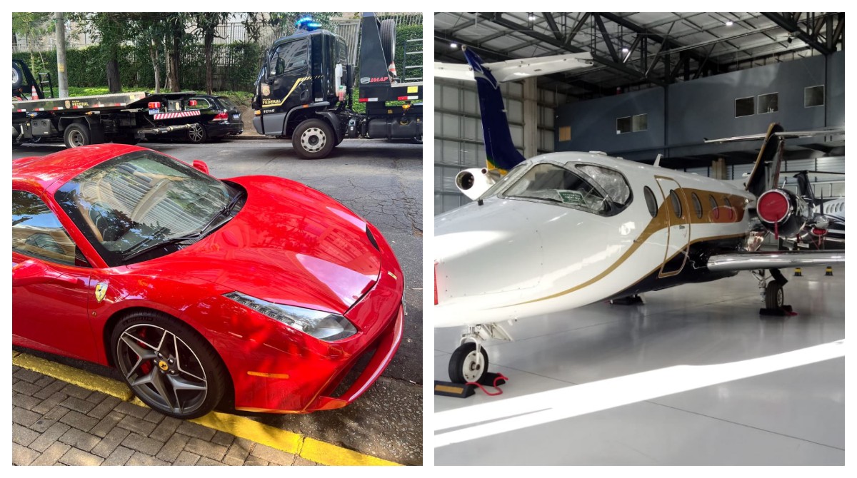 Jatinho apreendido pela PF na Operação Slim em hangar