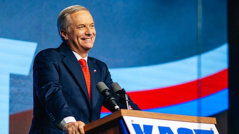 José Antonio Kast em comício de campanha no Chile