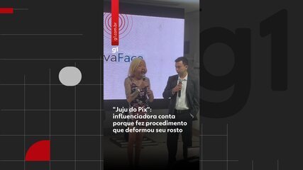 Foto de Juliana Oliveira após a cirurgia, em recuperação no hospital