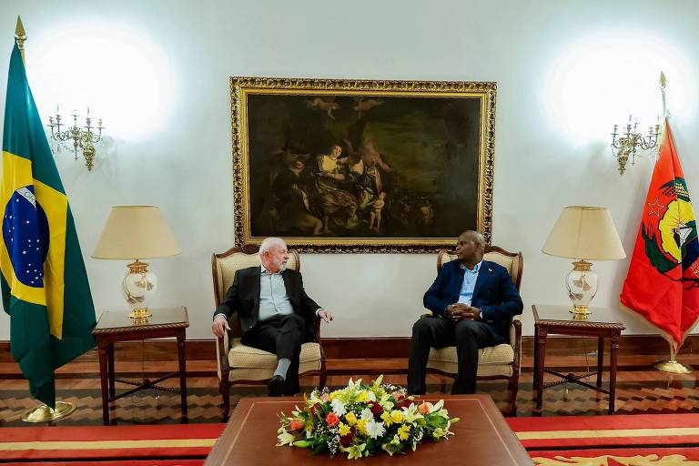 Mapa ilustrativo das relações econômicas Brasil-África