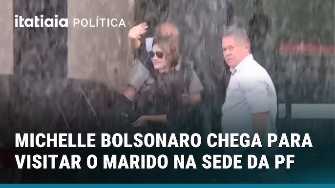 Imagem do encontro entre Michelle e Jair Bolsonaro na PF