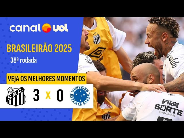 Neymar abraçando companheiros após a vitória sobre o Cruzeiro