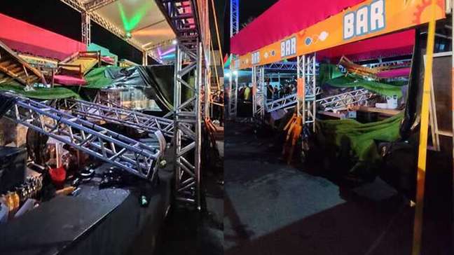 Área isolada após o incidente no festival de Itajaí