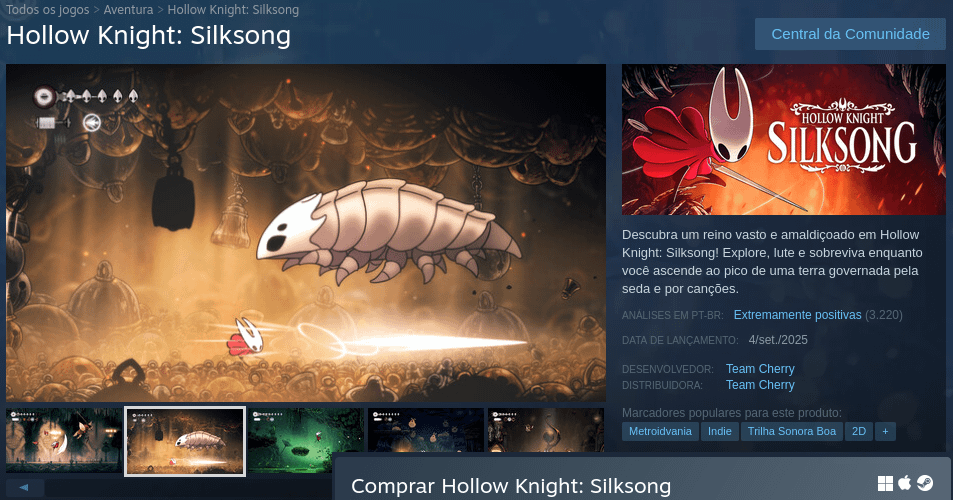 Conceito artístico de um novo jogo da Team Cherry