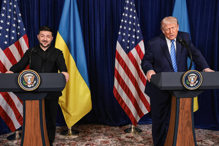 Entrevista coletiva de Trump e Zelensky após o almoço