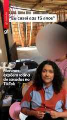 Exemplo de hashtag no TikTok sobre casamento aos 14 anos